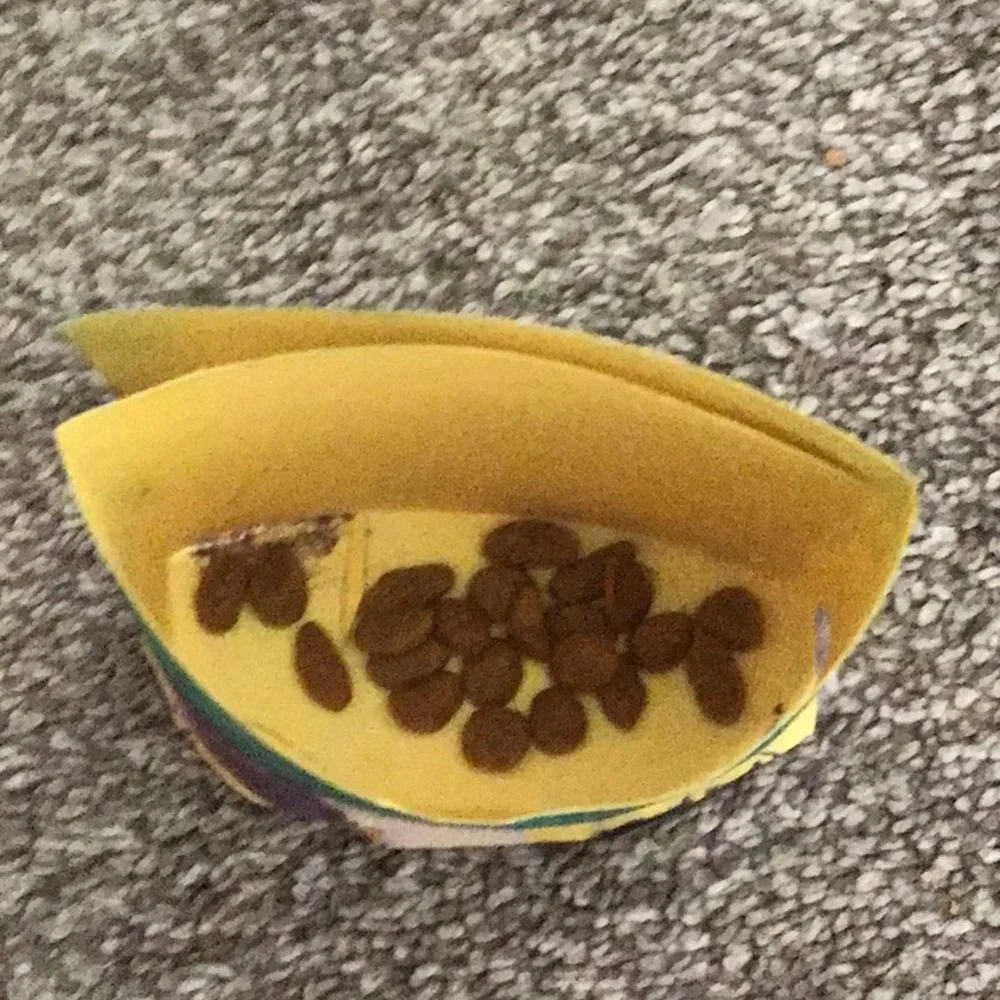 This is a handmade cat food bowl